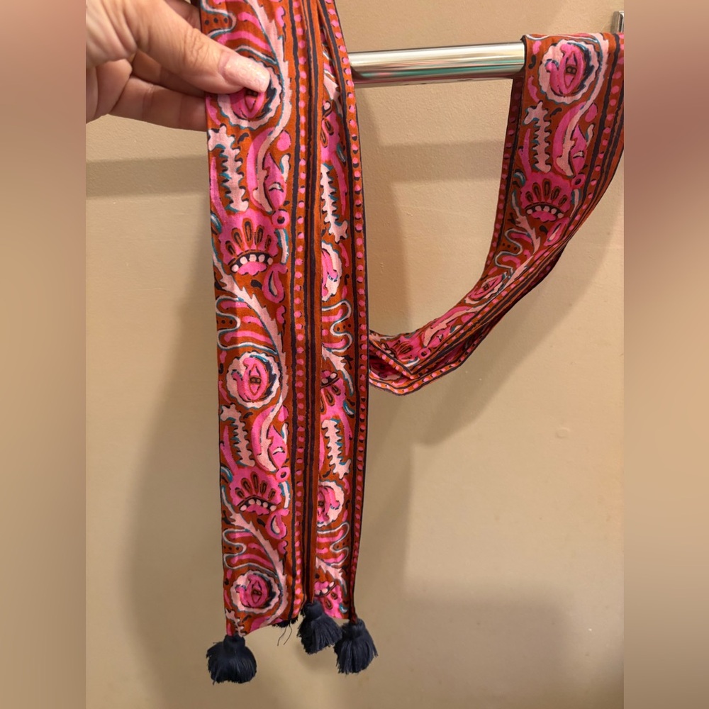 NWOT Figue Bria Bohemian Paisley Print Midi Dress in Pink & Navy Women’s Large - Picture 16 of 16